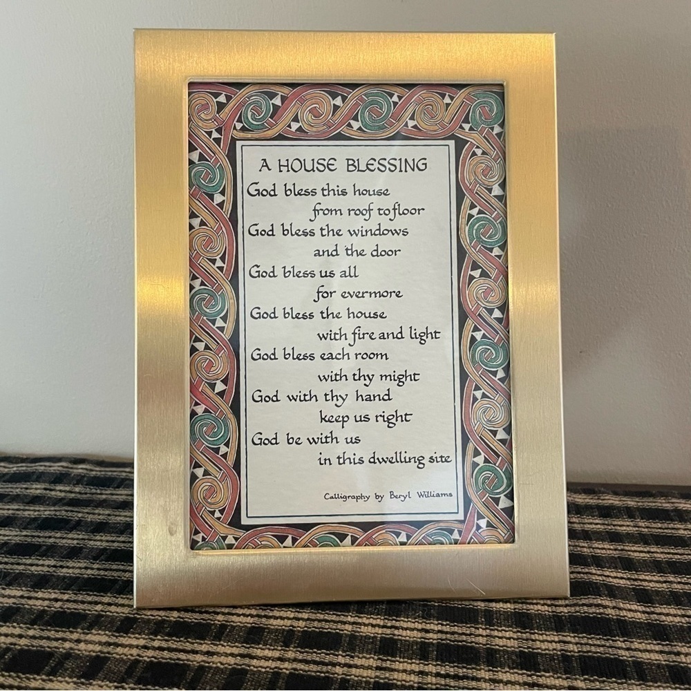 Vintage House Blessing Calligraphy Art Beryl Williams Zoodle Zentangle  #215